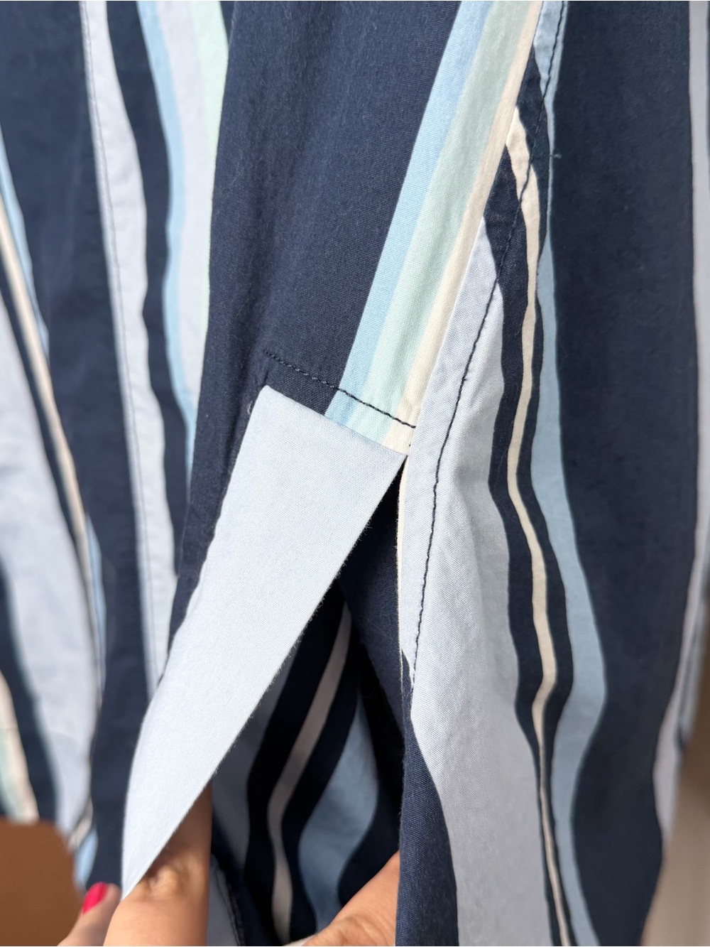 Anthropologie Maeve The Emmy Short Sleeve Swing Mini Dress Blue White Medium - Picture 6 of 8
